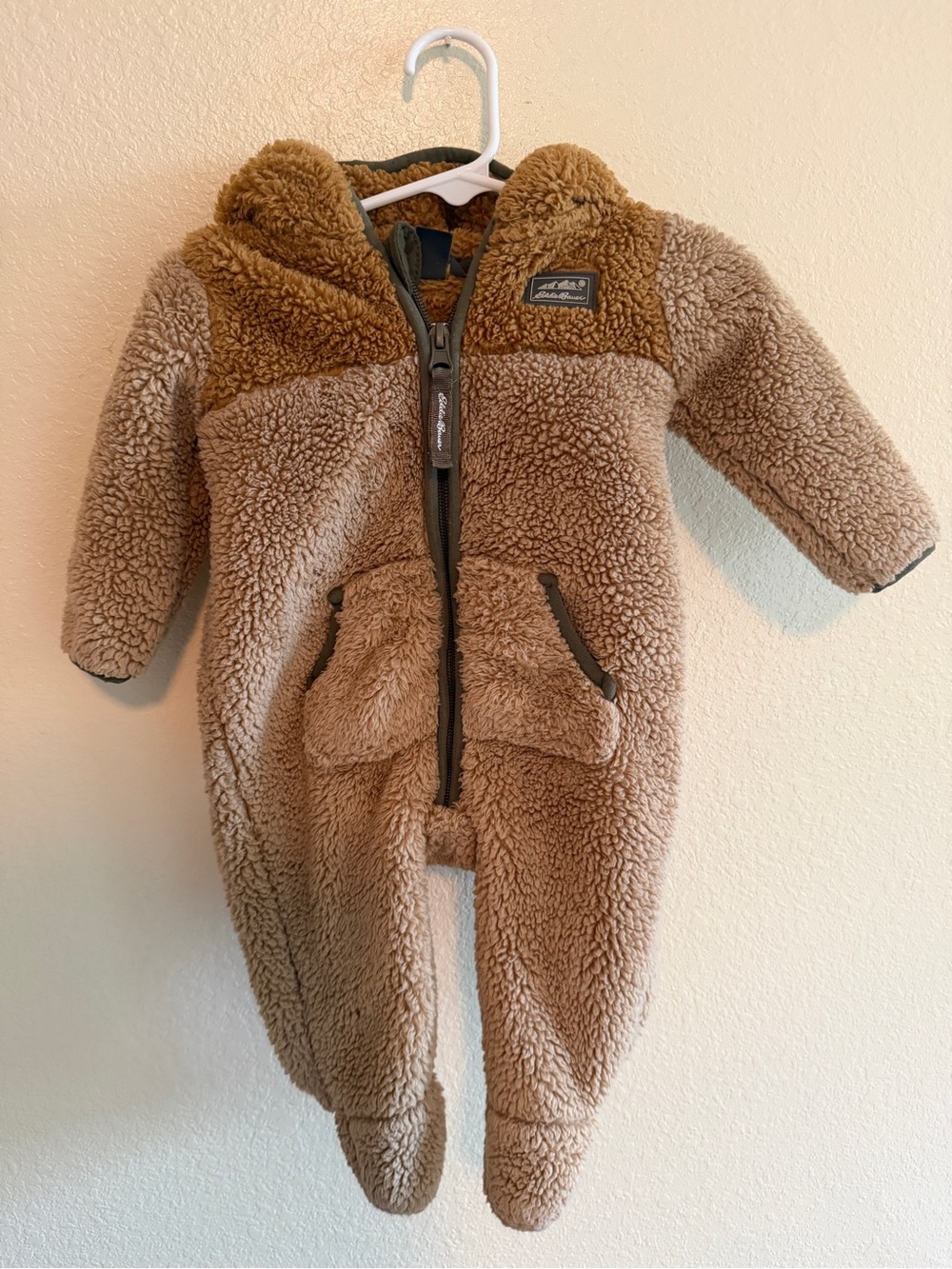 3mo Eddie Bauer Teddy Fleece One-Piece Snowsuit - Brown